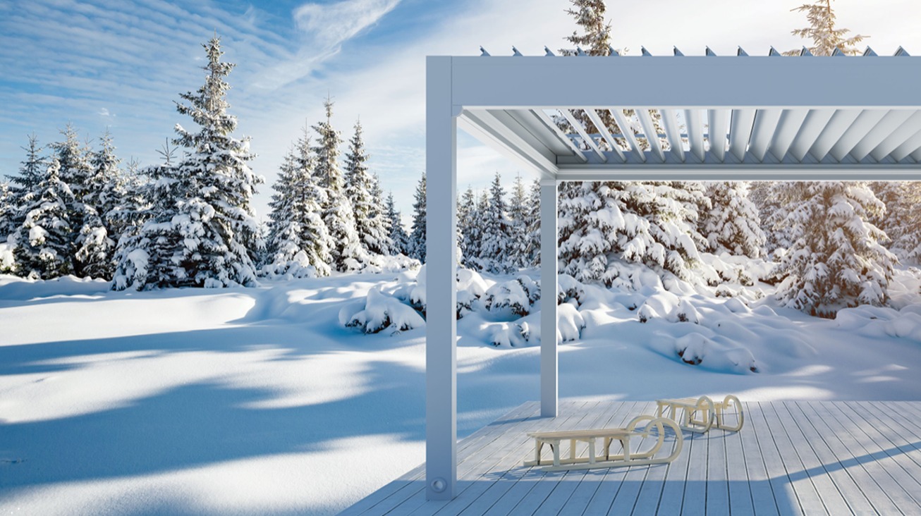 3x4 m oder 4x3 m Pergola-Pavillon in Winter