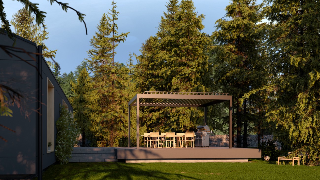 Lamellen Terrassenüberdachung für Garten
